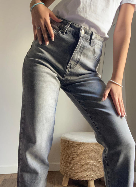 Jeans Mom Fit Grey